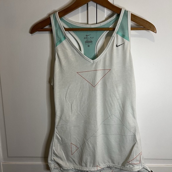 Nike Tops - Nike Tank Top Women's Dry-Fit Run Racerback Geometric Designs Mint Green M